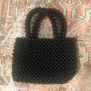 Black Beaded Hangbag